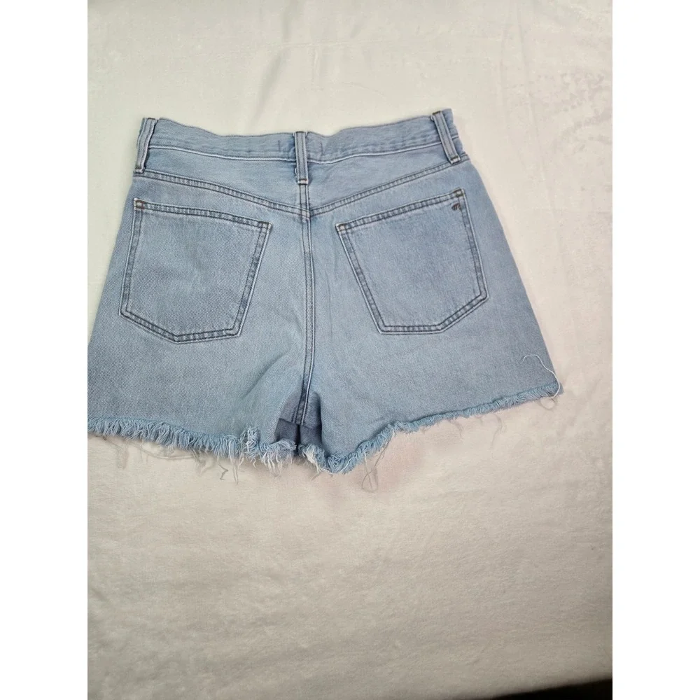 Madewell The Momjean Short Light Wash High Rise Button Fly Denim Shorts MD740 28 - Picture 8 of 9